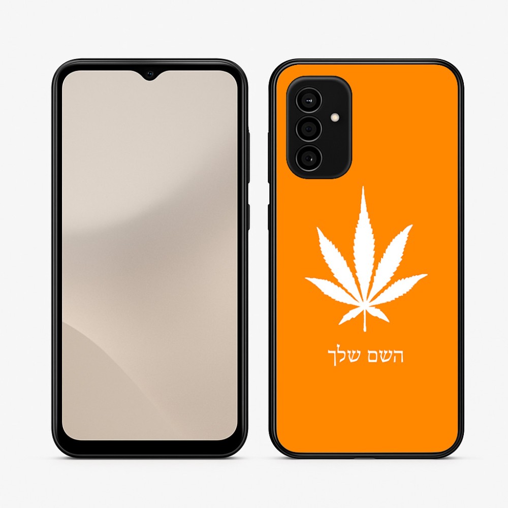 כיסוי בעיצוב אישי עם השם שלך לדגם - Samsung Galaxy A07 4G בעיצוב עלה מריחואנה - גראס