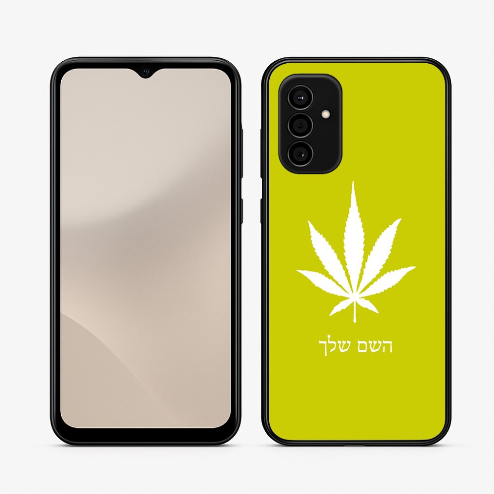 כיסוי בעיצוב אישי עם השם שלך לדגם - Samsung Galaxy A07 4G בעיצוב עלה מריחואנה - גראס