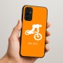 כיסוי בעיצוב אישי עם השם שלך לדגם - Samsung Galaxy A07 4G בעיצוב רוכב אופניים