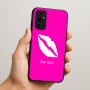 כיסוי בעיצוב אישי עם השם שלך לדגם - Samsung Galaxy A07 4G בעיצוב שפתיים - נשיקה