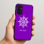 כיסוי בעיצוב אישי עם השם שלך לדגם - Samsung Galaxy A07 4G בעיצוב הגה - קפטן - ים