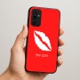 כיסוי בעיצוב אישי עם השם שלך לדגם - Samsung Galaxy A07 4G בעיצוב שפתיים - נשיקה