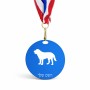 מדליה מעץ בעיצוב אישי עם השם שלך בעיצוב כלב גודל 6.5 × 6.5 ס"מ