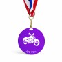 מדליה מעץ בעיצוב אישי עם השם שלך בעיצוב הארלי-דיווידסון גודל 6.5 × 6.5 ס"מ