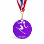 מדליה מעץ בעיצוב אישי עם השם שלך בעיצוב סקי אולימפי גודל 6.5 × 6.5 ס"מ