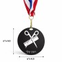 מדליה מעץ בעיצוב אישי עם השם שלך בעיצוב מעצב שיער גודל 6.5 × 6.5 ס"מ