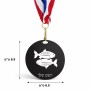 מדליה מעץ בעיצוב אישי עם השם שלך בעיצוב מזלות - דגים גודל 6.5 × 6.5 ס"מ