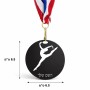 מדליה מעץ בעיצוב אישי עם השם שלך בעיצוב בלט גודל 6.5 × 6.5 ס"מ