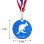 מדליה מעץ בעיצוב אישי עם השם שלך בעיצוב קנגורו גודל 6.5 × 6.5 ס"מ