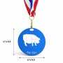 מדליה מעץ בעיצוב אישי עם השם שלך בעיצוב חזיר גודל 6.5 × 6.5 ס"מ