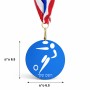 מדליה מעץ בעיצוב אישי עם השם שלך בעיצוב כדורגל אולימפי גודל 6.5 × 6.5 ס"מ
