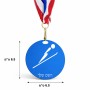 מדליה מעץ בעיצוב אישי עם השם שלך בעיצוב קפיצת סקי אולימפית גודל 6.5 × 6.5 ס"מ