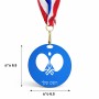 מדליה מעץ בעיצוב אישי עם השם שלך בעיצוב פינג פונג גודל 6.5 × 6.5 ס"מ