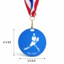 מדליה מעץ בעיצוב אישי עם השם שלך בעיצוב שחקן טניס גודל 6.5 × 6.5 ס"מ