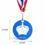 מדליה מעץ בעיצוב אישי עם השם שלך בעיצוב כתר מלכותי גודל 6.5 × 6.5 ס"מ