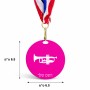 מדליה מעץ בעיצוב אישי עם השם שלך בעיצוב חצוצרה גודל 6.5 × 6.5 ס"מ