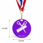 מדליה מעץ בעיצוב אישי עם השם שלך בעיצוב מעצב שיער גודל 6.5 × 6.5 ס"מ
