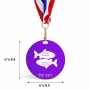 מדליה מעץ בעיצוב אישי עם השם שלך בעיצוב מזלות - דגים גודל 6.5 × 6.5 ס"מ