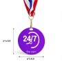 מדליה מעץ בעיצוב אישי עם השם שלך בעיצוב 24 ביולי גודל 6.5 × 6.5 ס"מ