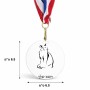 מדליה מעץ בעיצוב אישי עם השם שלך בעיצוב חתול גודל 6.5 × 6.5 ס"מ